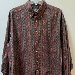Charter Club mens long sleeved  paisley  button down  shirt XL